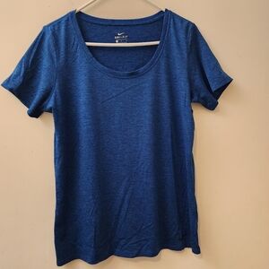 Nike Dri-Fit Women's L T-Shirt Blue Heather Sports Athletics Work Out Biking